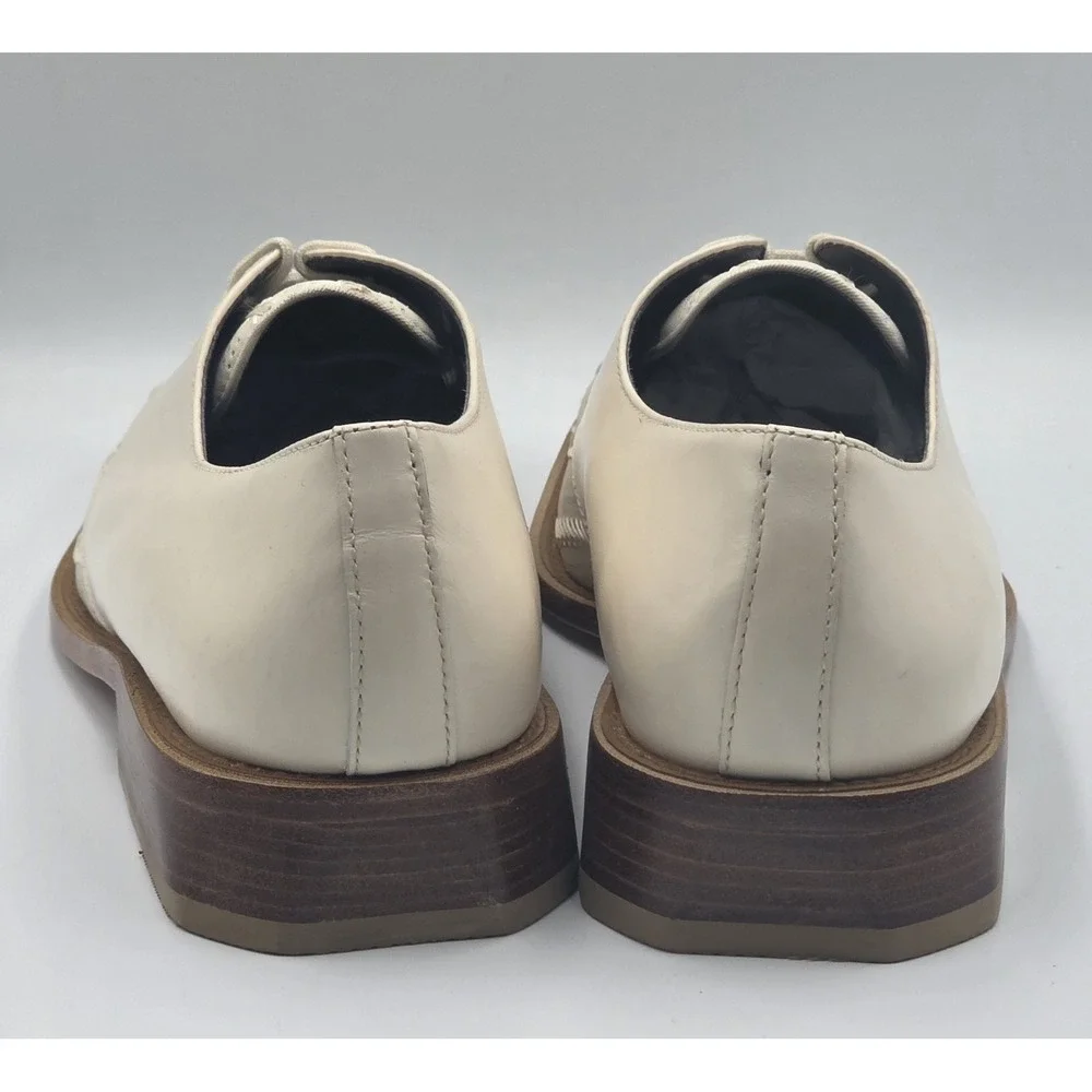 Giorgio Brutini Bone Mens Dress Shoes 10M Square Toe Leather Lace Up Tassel - Picture 10 of 12